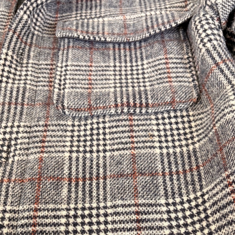 Zara Kids Plaid Wool Blend Shaket- Gray and Black - Picture 6 of 8